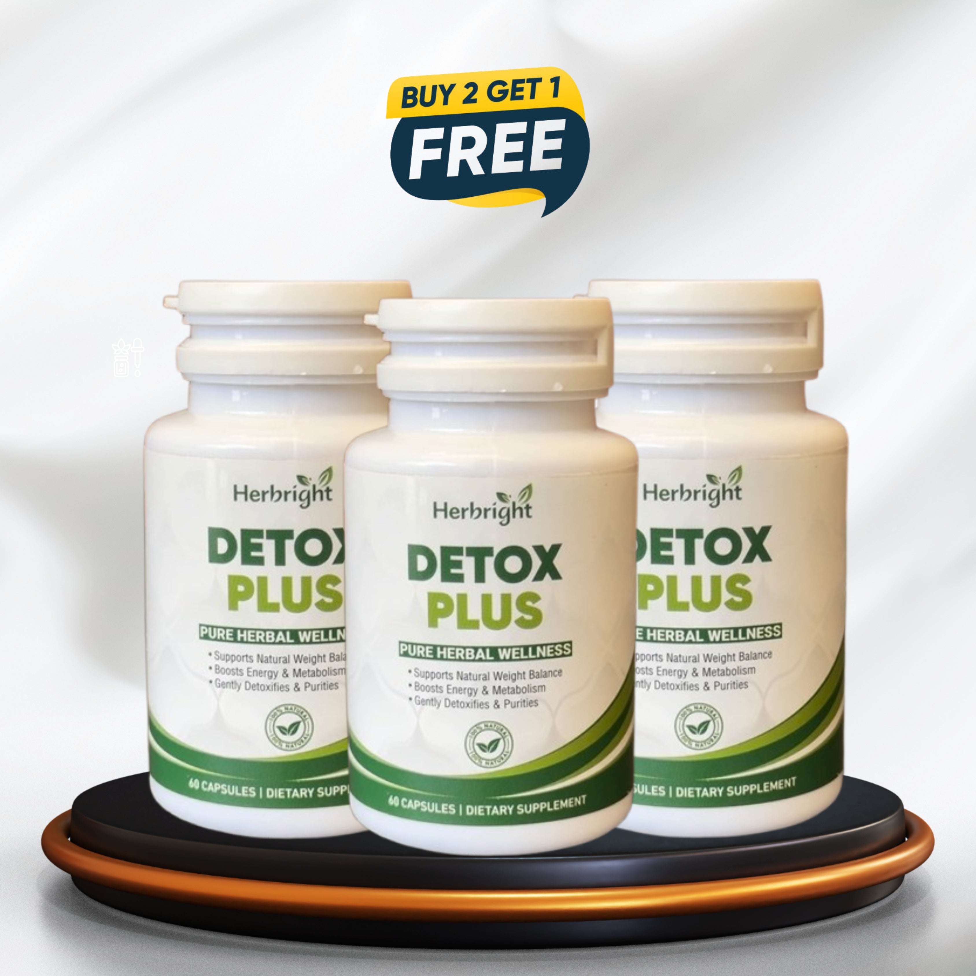 HerBright Natural Detox Plus Capsules. Buy 2 Get 1 Free.